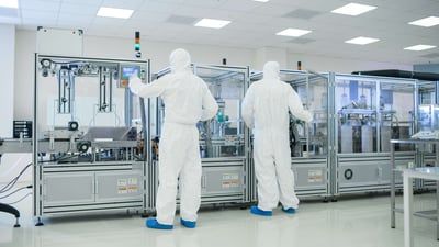 Technicians at Medical Manufacturing Plant