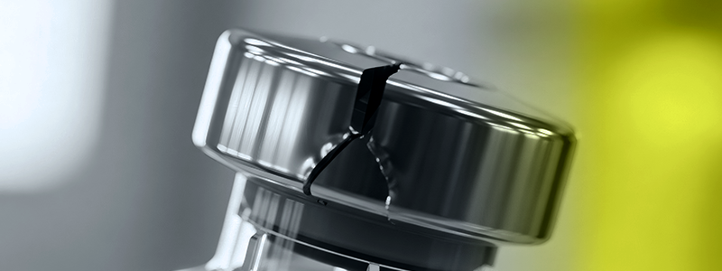 image showing a broken seal to be inspected for seal integrity