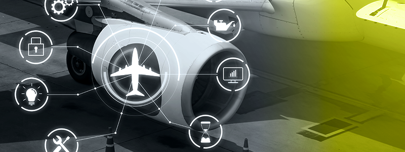 header for a blog about managing test data for Aerospace MROs showing airplane