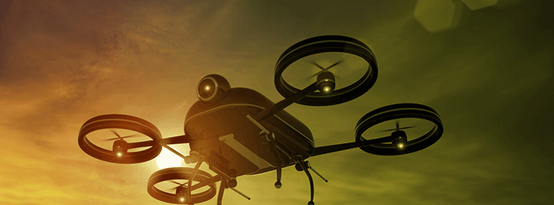 header image of a drone in the sky