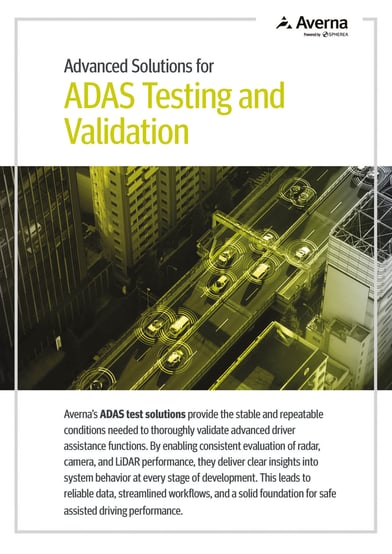 Adas Testing Regulation ADAS Expertise - Test Solutions - Brochure - Averna