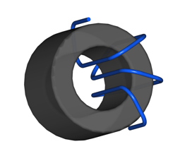 Three Turns going through the Center of the Ferrite Core - Copy